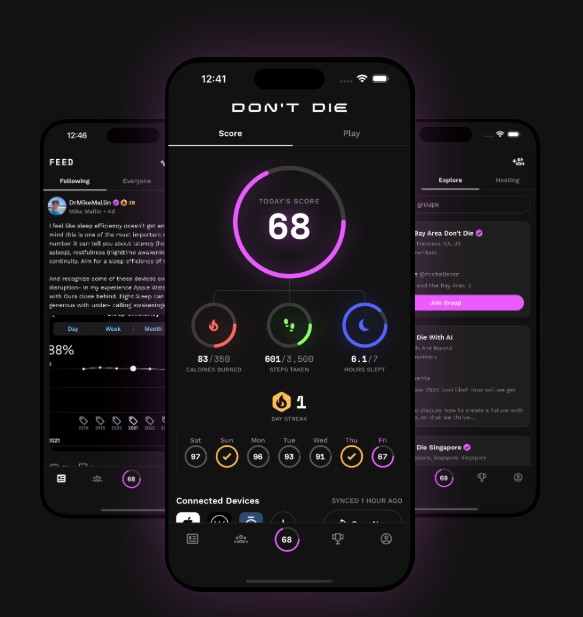 Don't Die App by Bryan Johnson