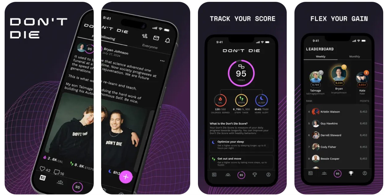 Dont die app a blueprint by bryan johnson product