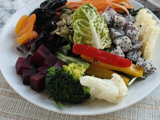 Healthy hotel breakfast plate