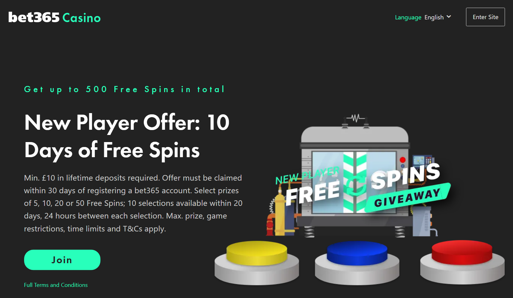 Bet365 UK Casino Bonus Code for Casino Free Spins 2026