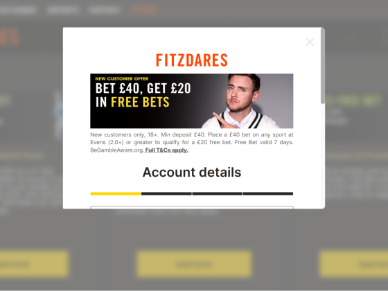 Fitzdares Free bet promo code for new customers 2026