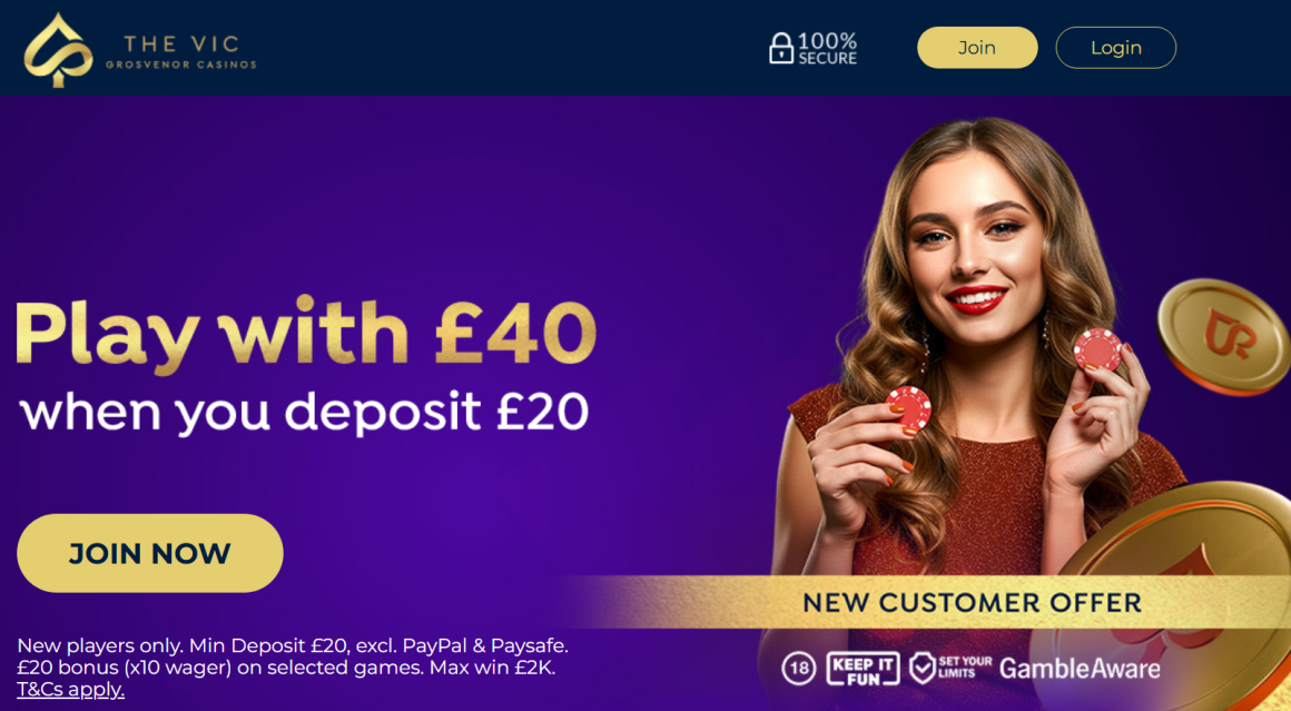 The Vic Casino Bonus UK and Promo Code