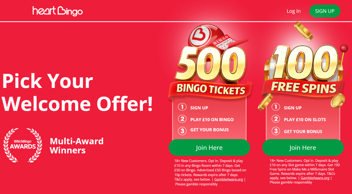 heart bingo welcome bonus offer uk
