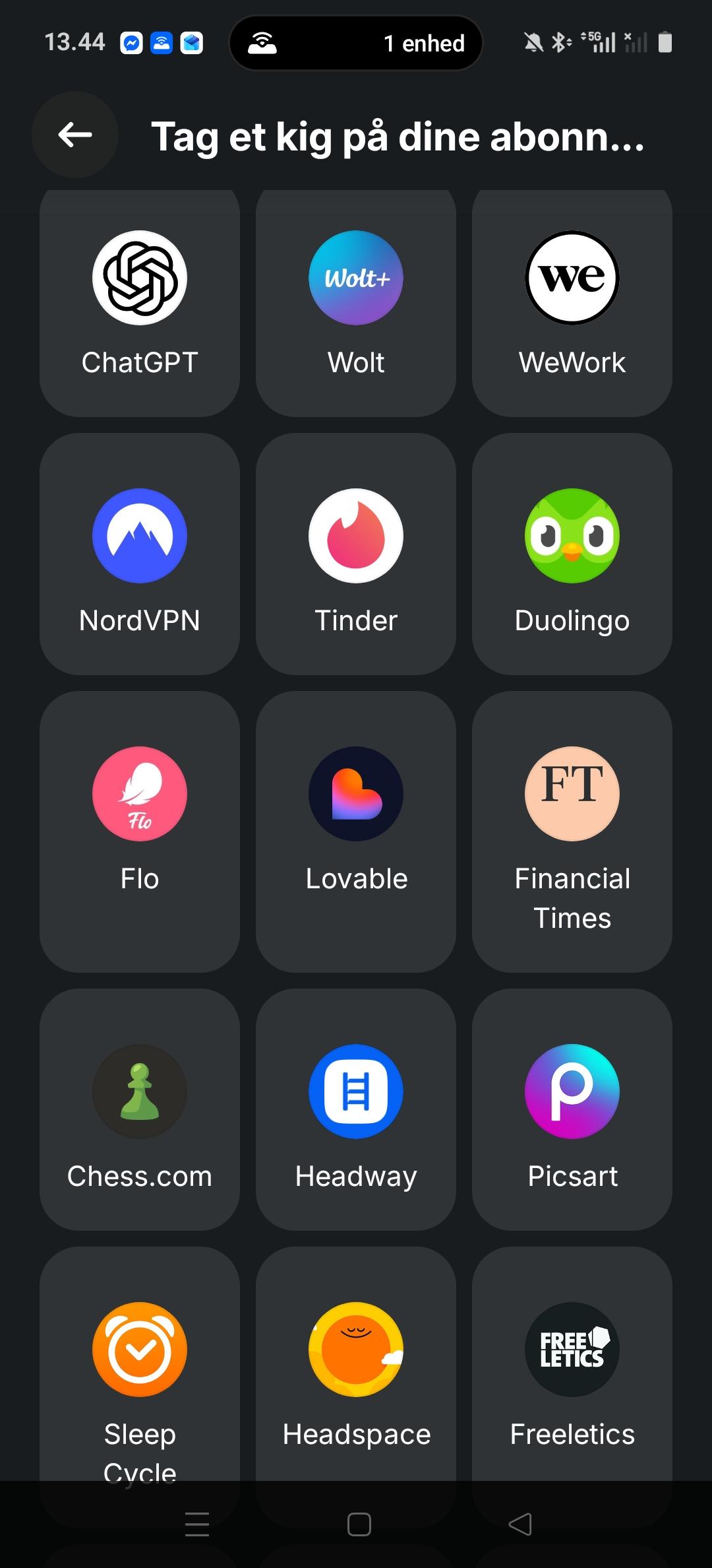 Included Subscriptions with Revolut