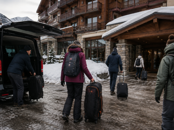 Private ski resort transfer drop-off