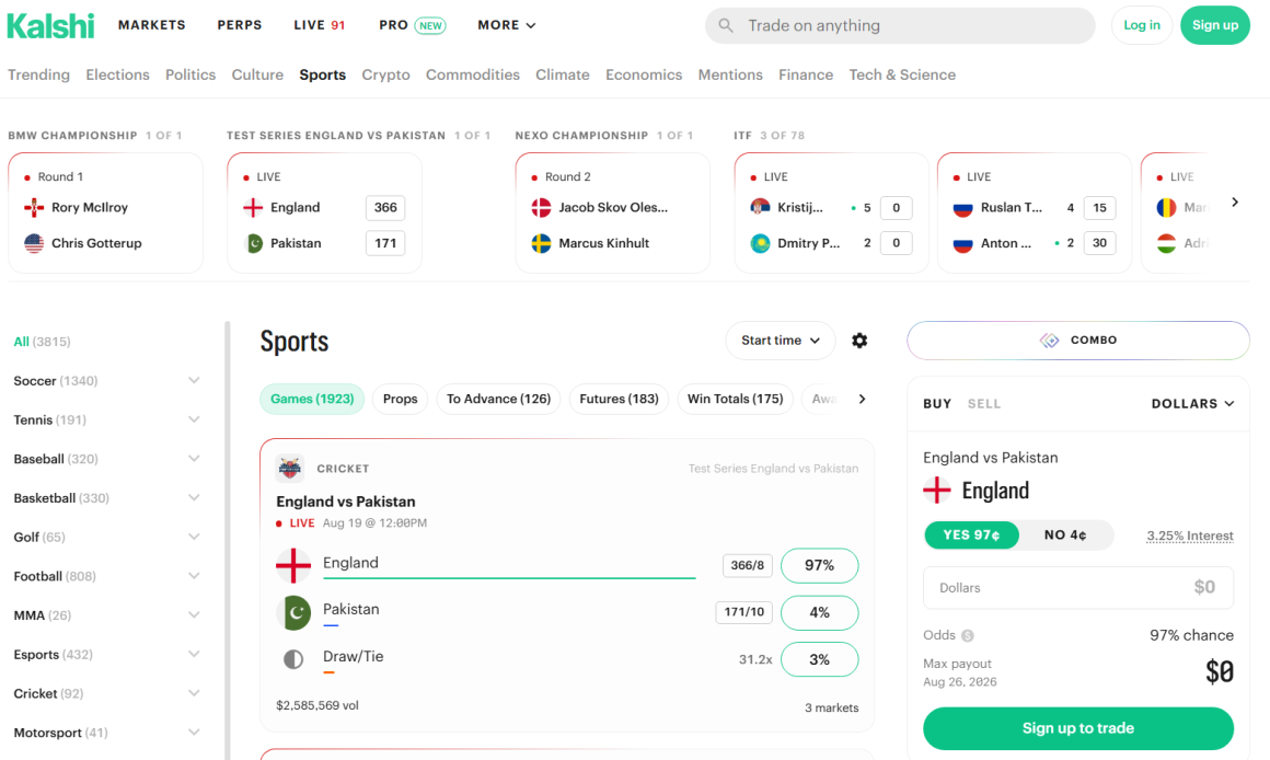 kalshi Sports Prediction Markets
