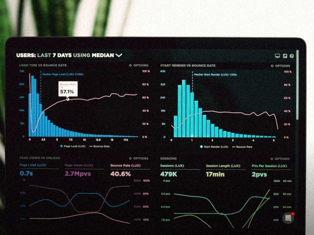 Analytics dashboard on a laptop screen, AI in sports betting