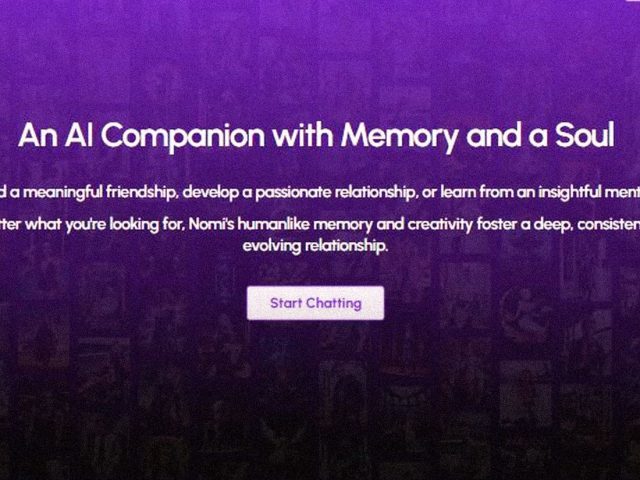 Nomi AI companion website
