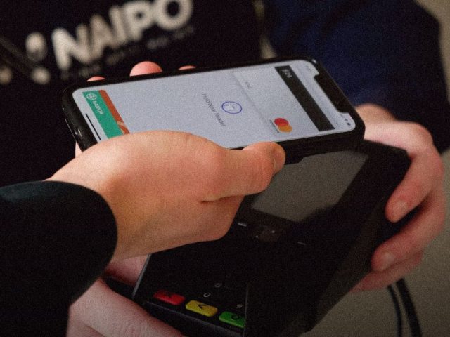 Phone paying at a card terminal, best mobile banking apps in the US