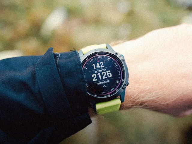 Garmin sports watch on a wrist outdoors, Garmin Index S2 review