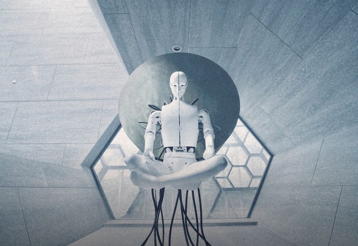 White humanoid robot standing in a lab, humanoid robots for the home