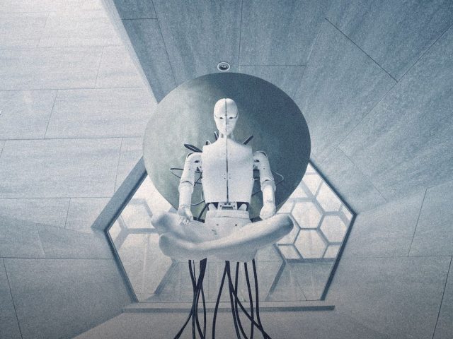 White humanoid robot standing in a lab, humanoid robots for the home