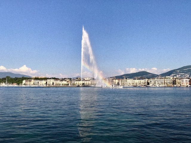 Jet d'Eau fountain on Lake Geneva, La Reserve Geneve Nescens review