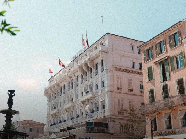 White Italian palazzo hotel facade with a fountain, Palazzo Fiuggi longevity review