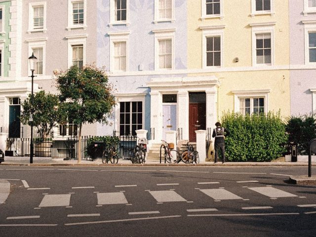 White stucco terraced houses on a West London street, Six Senses London review