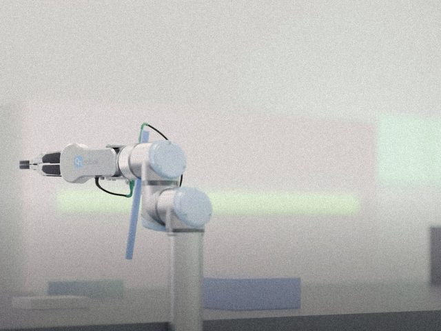 Robot arm in a bright engineering lab, Unitree G1 vs R1