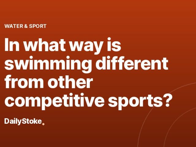 In what way is swimming different from other competitive sports?