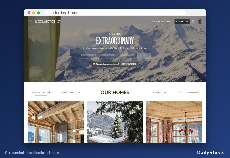 Le Collectionist luxury villa and chalet rental homepage