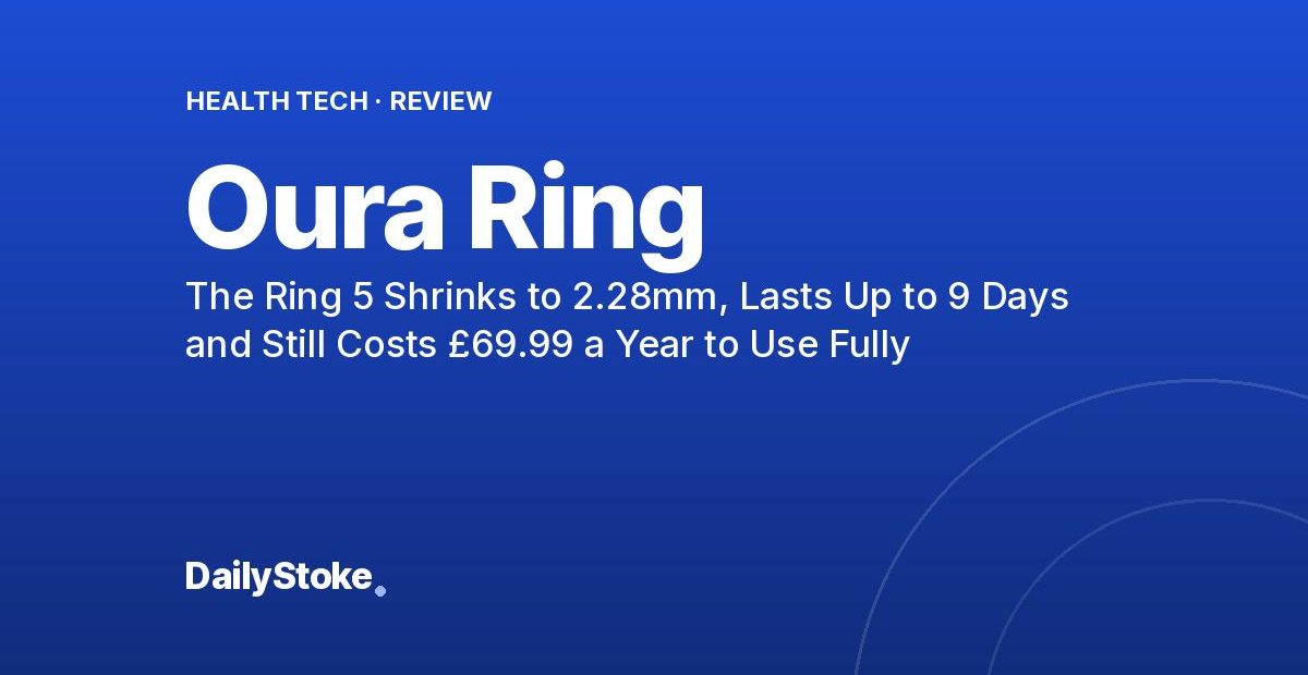 Oura Ring Review: The Ring 5 Shrinks to 2.28mm, Lasts Up to 9 Days and Still Costs £69.99 a Year to Use Fully