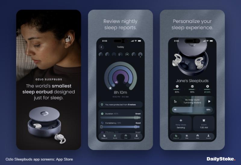 Ozlo Sleepbuds app sleep report and personal sleep settings