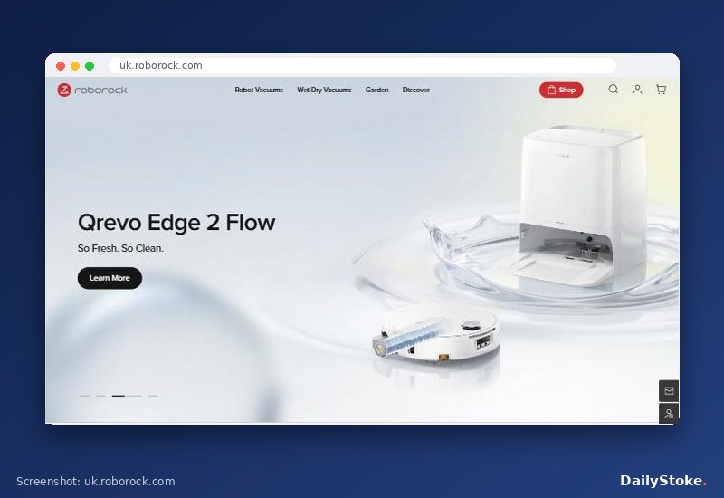Roborock UK official site with its robot vacuum range