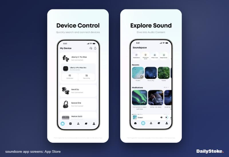soundcore app device control and sleep sound library